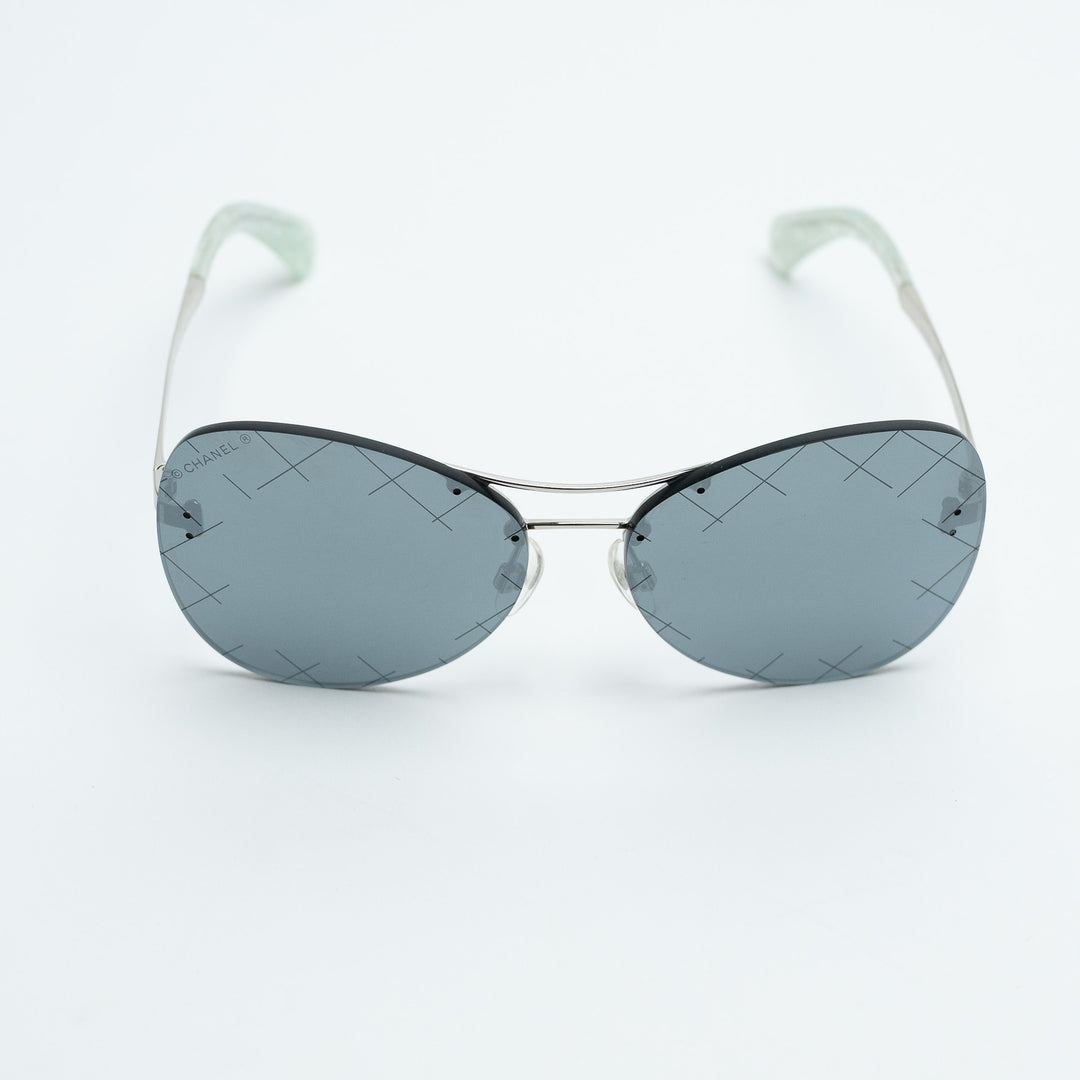 Pre-Loved Chanel™ Rimless Mirrored Aviator Sunglasses