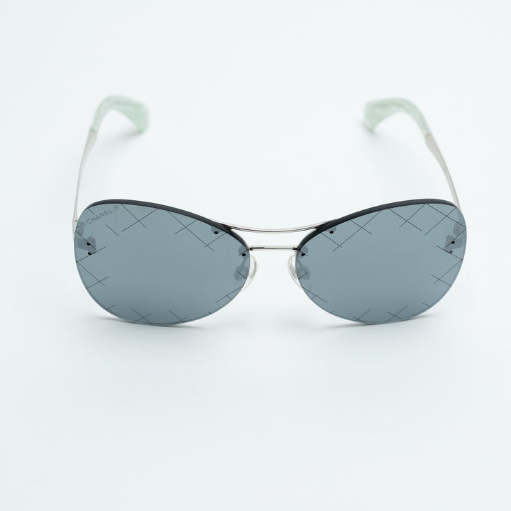Pre-Loved Chanel™ Rimless Mirrored Aviator Sunglasses