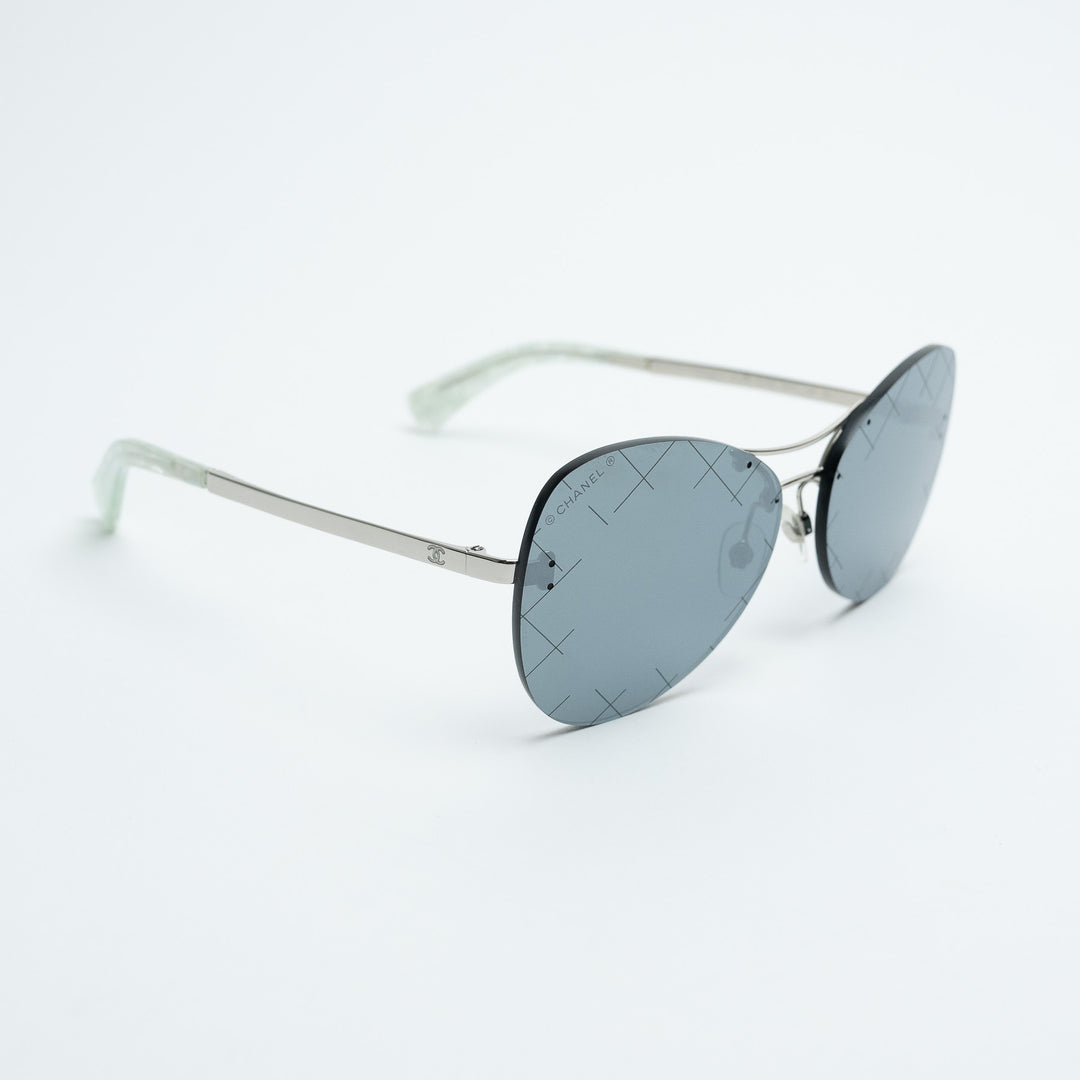 Pre-Loved Chanel™ Rimless Mirrored Aviator Sunglasses