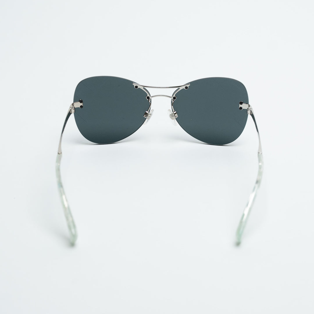 Pre-Loved Chanel™ Rimless Mirrored Aviator Sunglasses