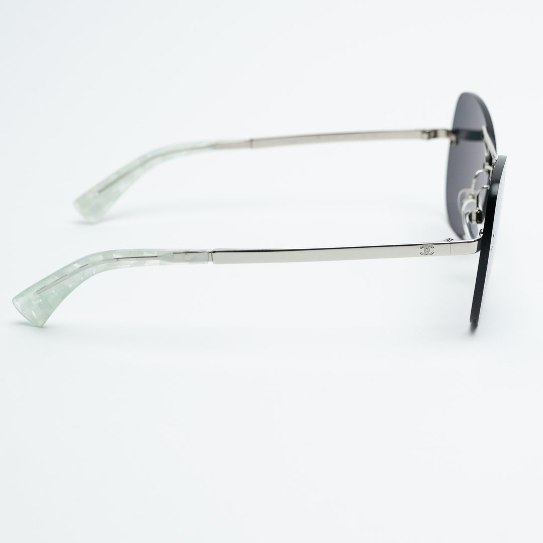 Pre-Loved Chanel™ Rimless Mirrored Aviator Sunglasses