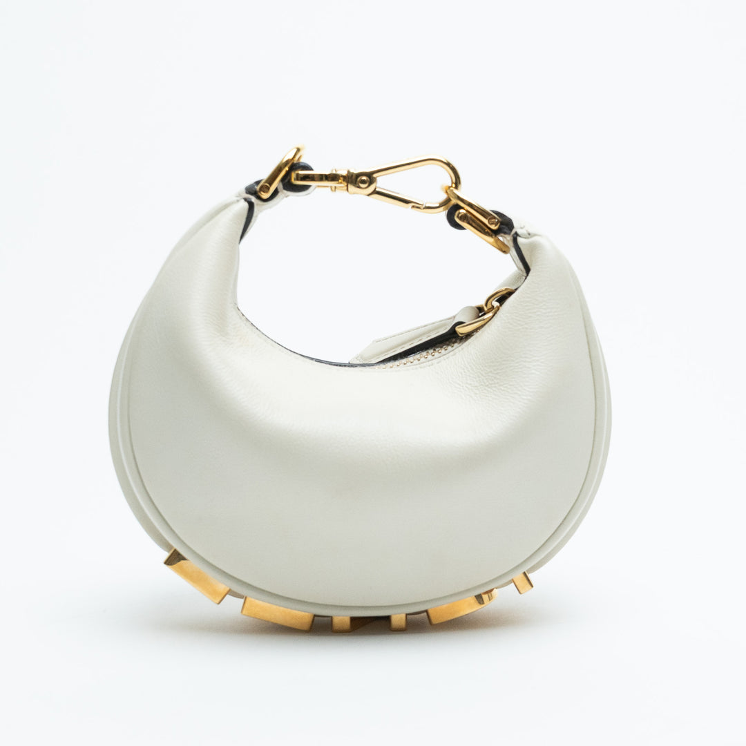 Fendi Ivory Calf Leather Fendigraphy Mini Bag