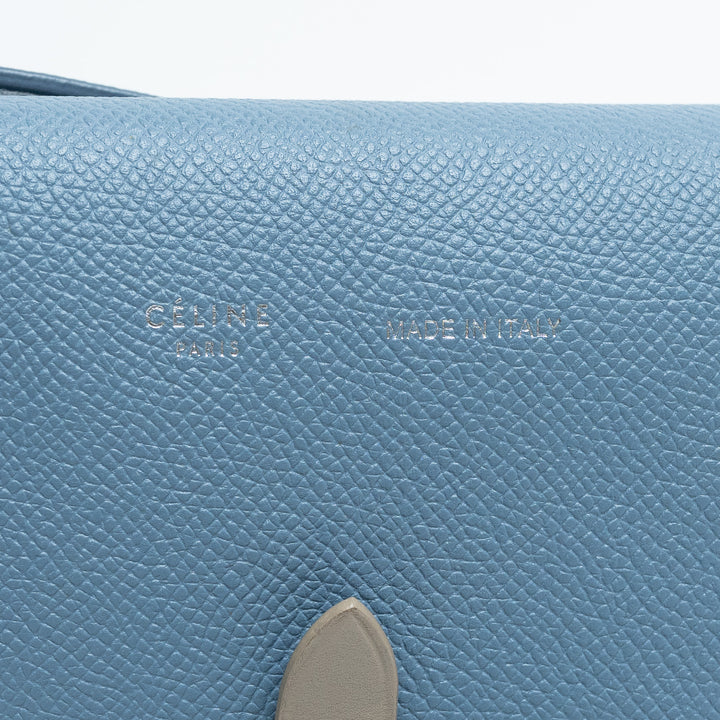 Celine Sky Blue Grained Calfskin Clutch Crossbody Bag