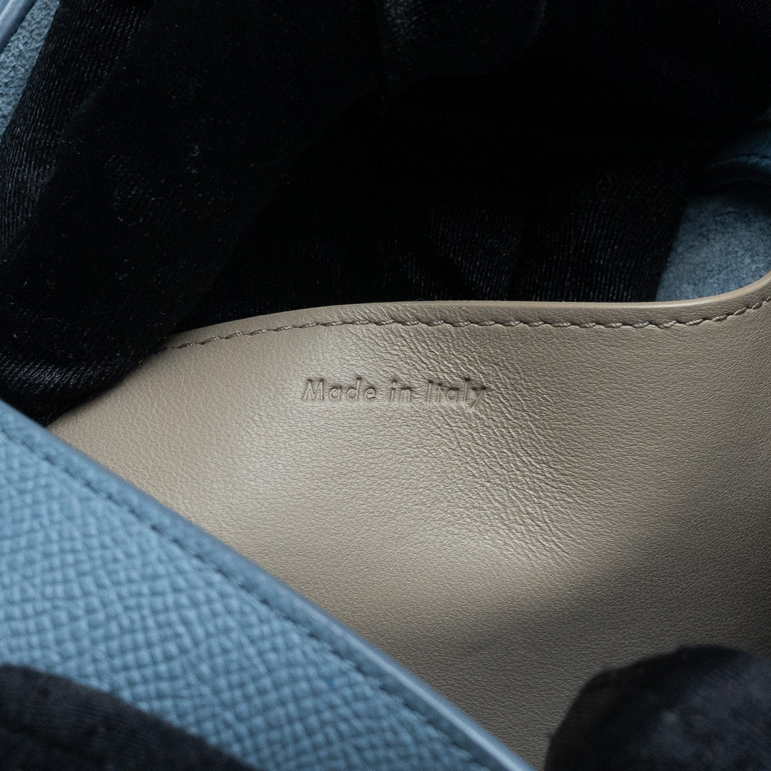 Celine Sky Blue Grained Calfskin Clutch Crossbody Bag