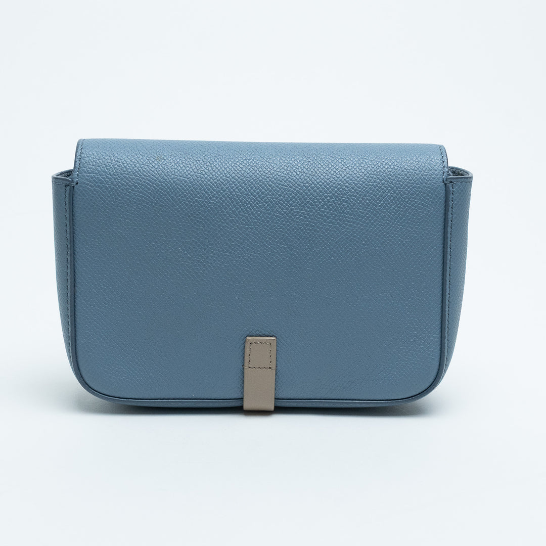 Celine Sky Blue Grained Calfskin Clutch Crossbody Bag
