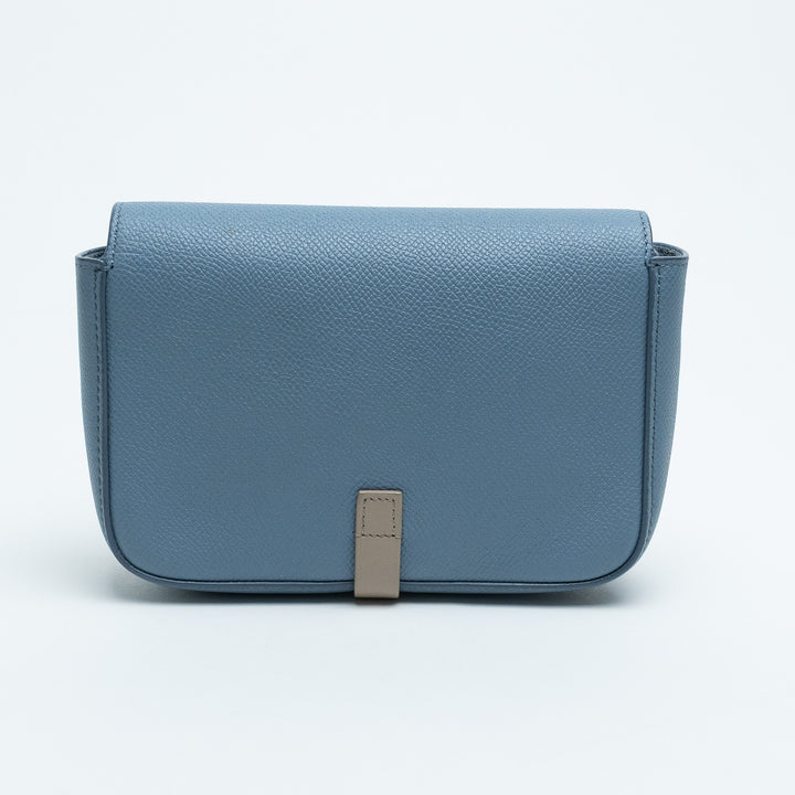 Celine Sky Blue Grained Calfskin Clutch Crossbody Bag