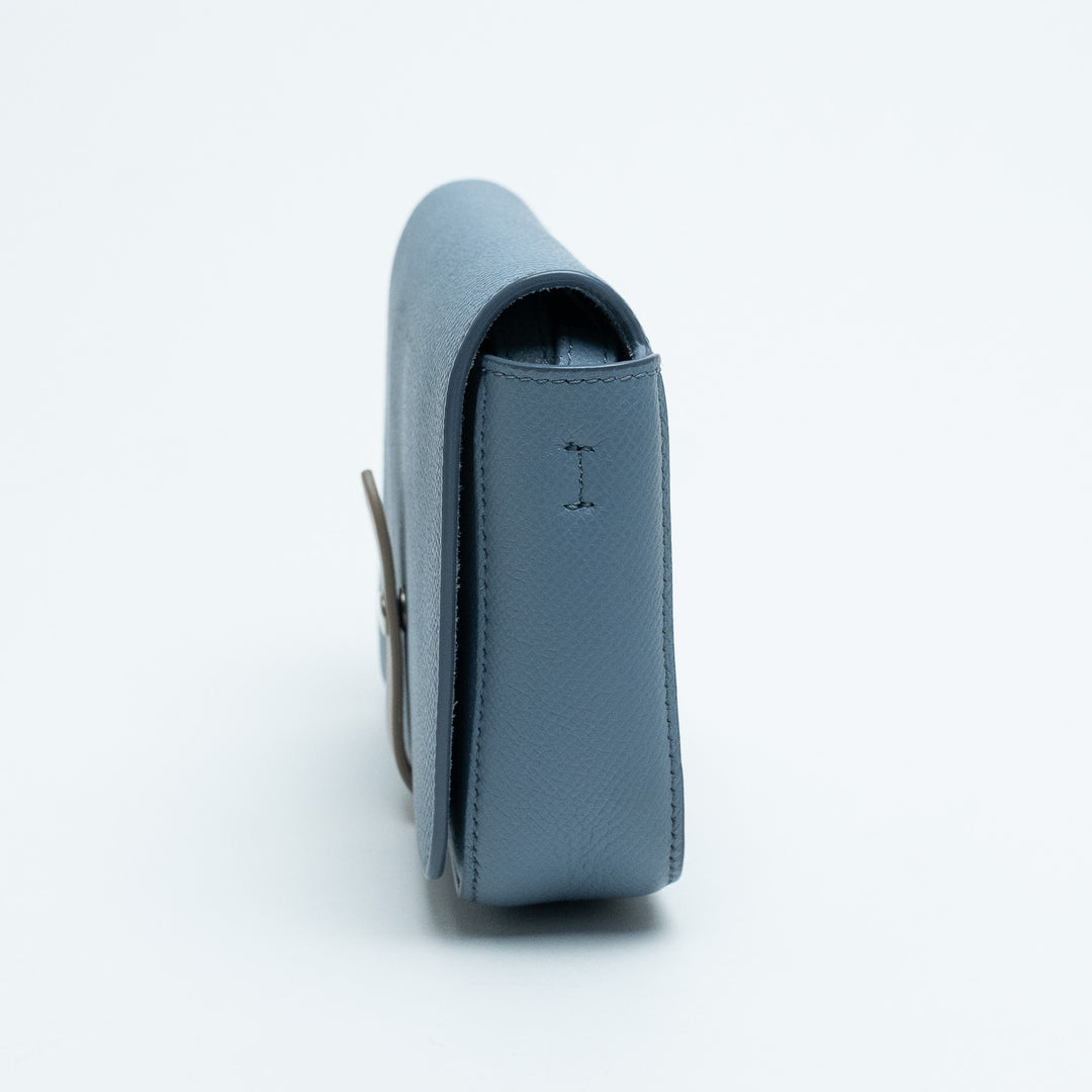 Celine Sky Blue Grained Calfskin Clutch Crossbody Bag