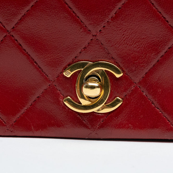 Pre-Loved Chanel™ Red Quilted Calfskin Leather Vintage Mini Flap Bag