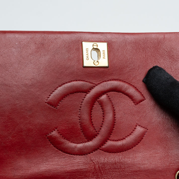 Pre-Loved Chanel™ Red Quilted Calfskin Leather Vintage Mini Flap Bag