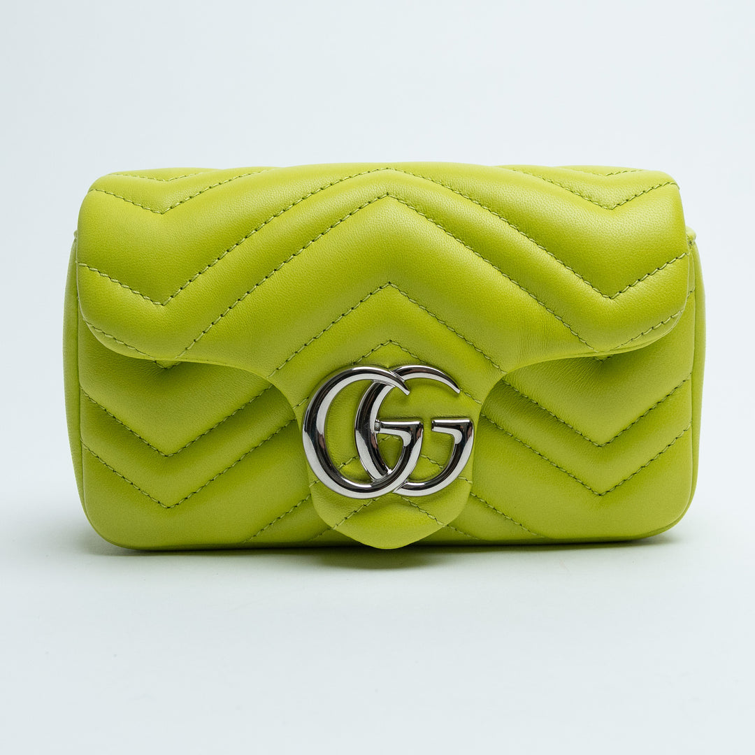Gucci Pistachio Green Matelasse Lambskin GG Marmont Mini Bag