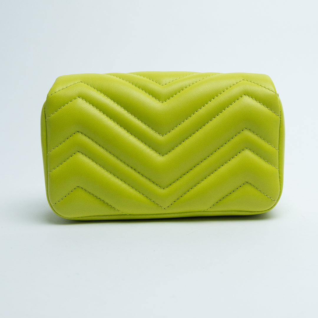 Gucci Pistachio Green Matelasse Lambskin GG Marmont Mini Bag