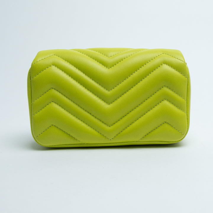 Gucci Pistachio Green Matelasse Lambskin GG Marmont Mini Bag