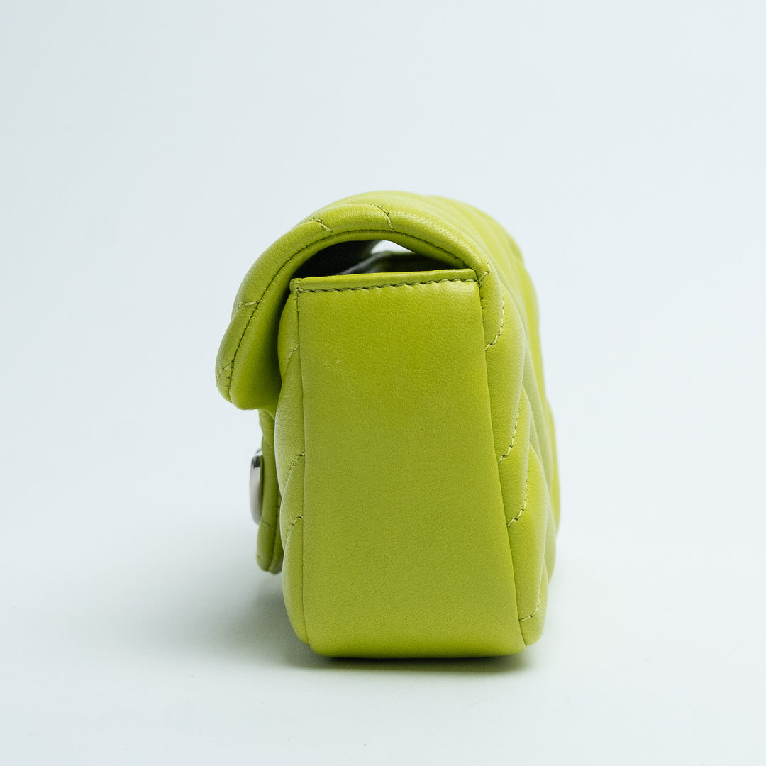 Gucci Pistachio Green Matelasse Lambskin GG Marmont Mini Bag