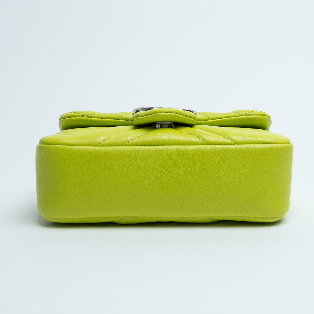 Gucci Pistachio Green Matelasse Lambskin GG Marmont Mini Bag