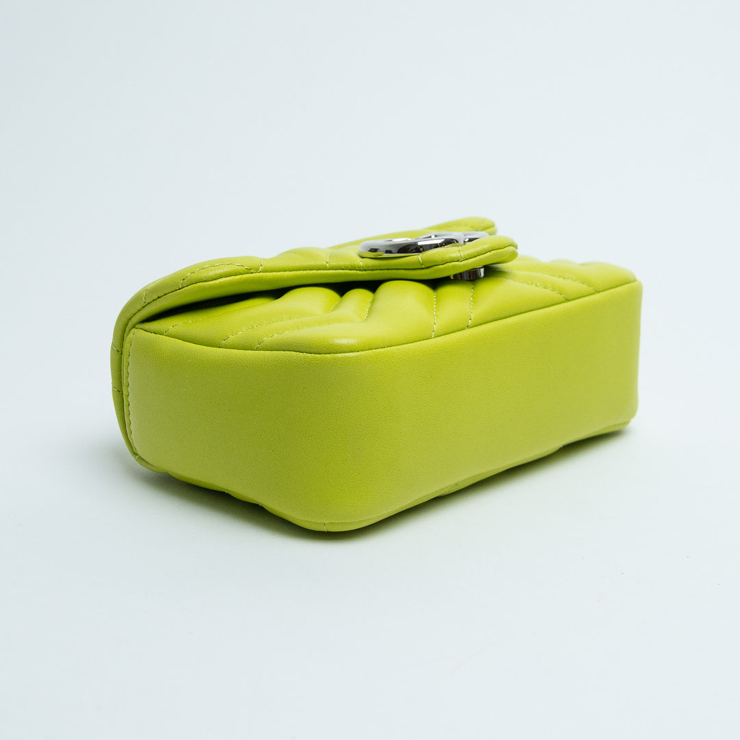Gucci Pistachio Green Matelasse Lambskin GG Marmont Mini Bag