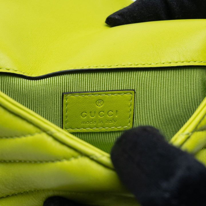 Gucci Pistachio Green Matelasse Lambskin GG Marmont Mini Bag