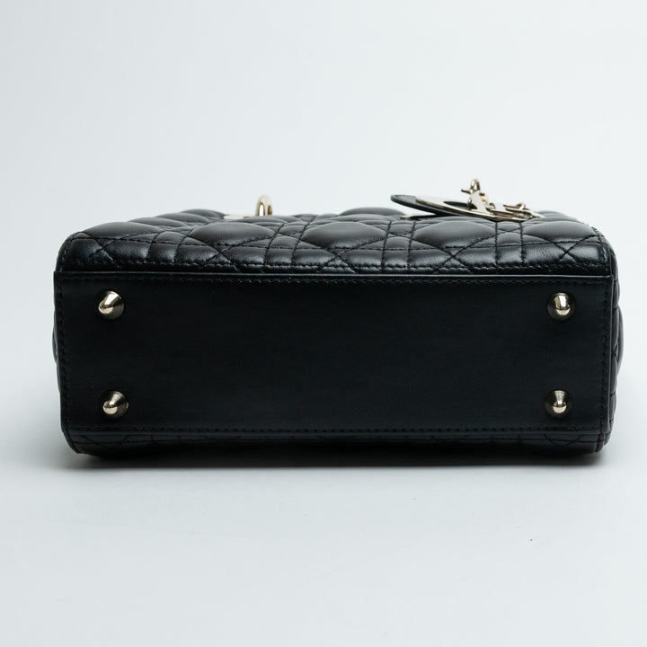 Dior Black Cannage Quilted Lambskin Small Lady Dior Bag