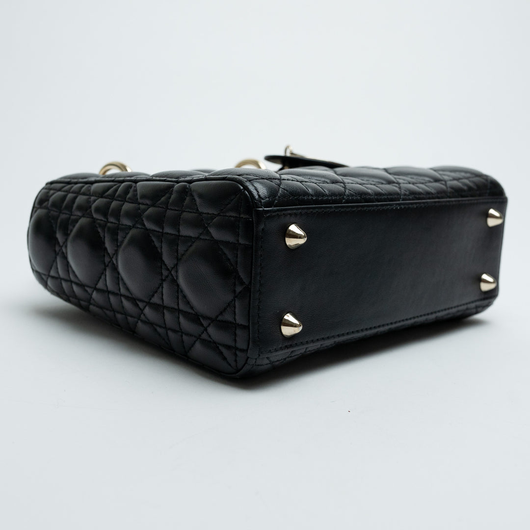 Dior Black Cannage Quilted Lambskin Small Lady Dior Bag
