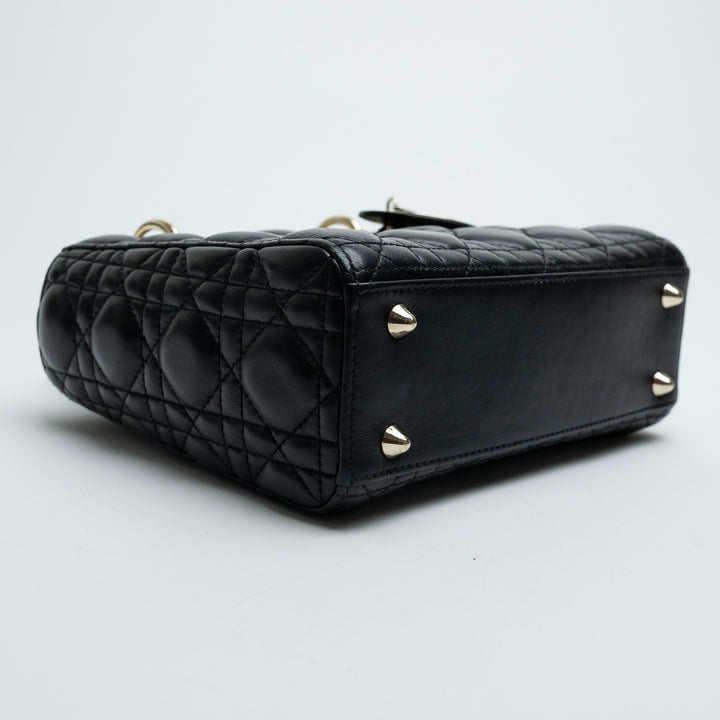 Dior Black Cannage Quilted Lambskin Small Lady Dior Bag