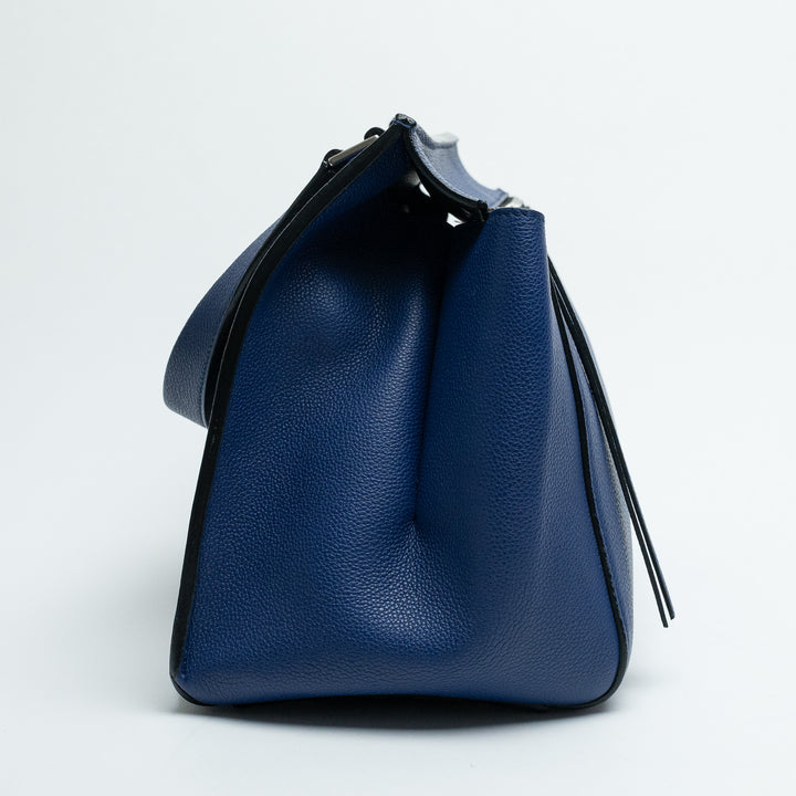 Celine Blue Grained Calfskin Leather Medium Edge bag
