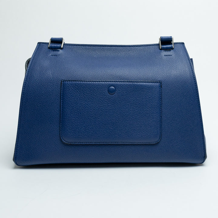 Celine Blue Grained Calfskin Leather Medium Edge bag