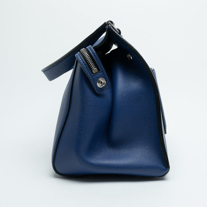 Celine Blue Grained Calfskin Leather Medium Edge bag