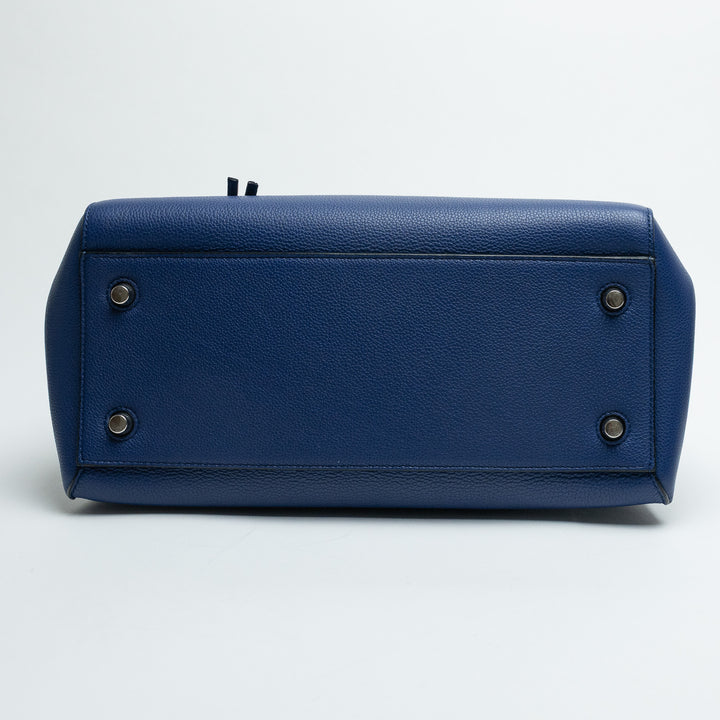 Celine Blue Grained Calfskin Leather Medium Edge bag