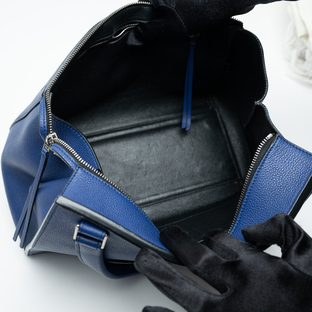 Celine Blue Grained Calfskin Leather Medium Edge bag