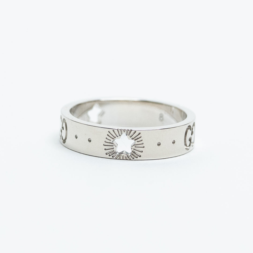 Gucci 18K White Gold Link to Love Ring Size 4.5
