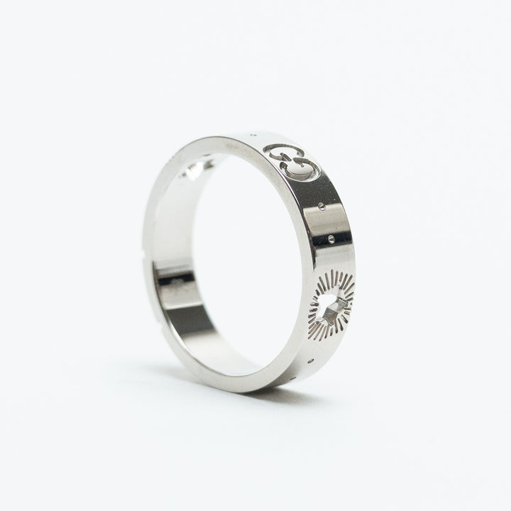 Gucci 18K White Gold Link to Love Ring Size 4.5