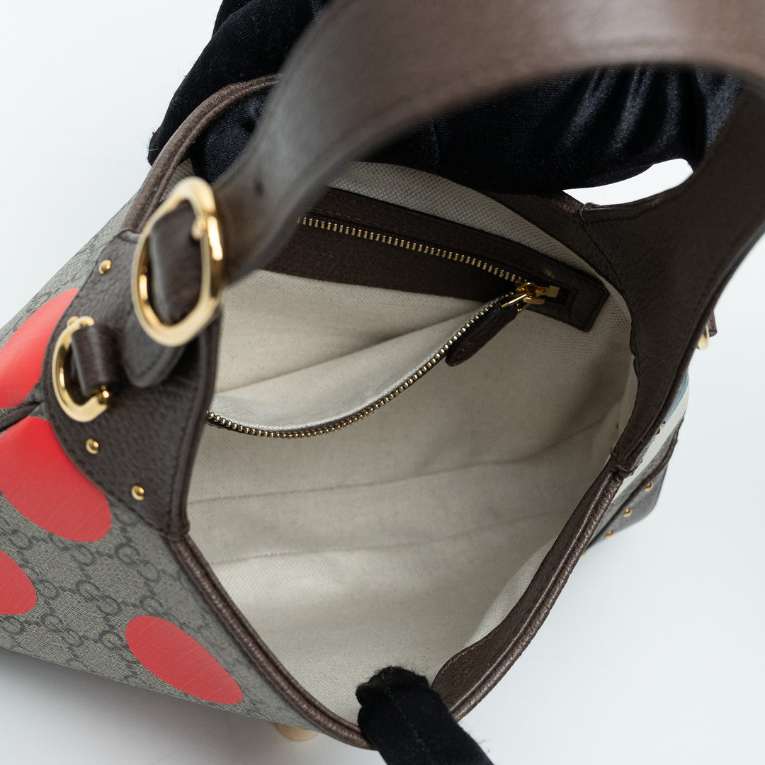 Gucci GG Supreme Canvas Studded Jackie 1961 Bag with Printed Design