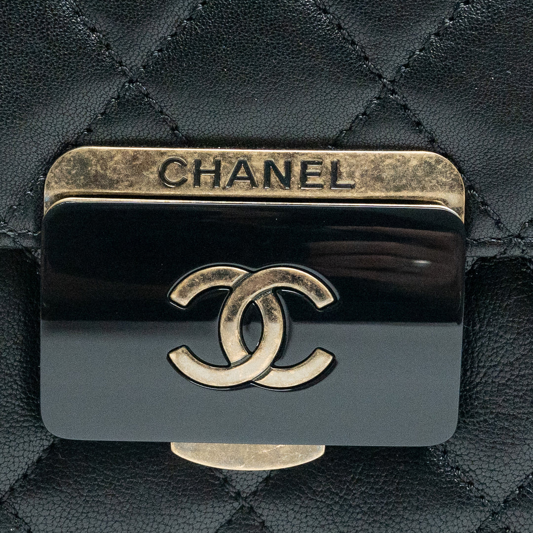 Pre-Loved Chanel™ Black Quilted Calfskin Leather Beauty Lock Flap Bag