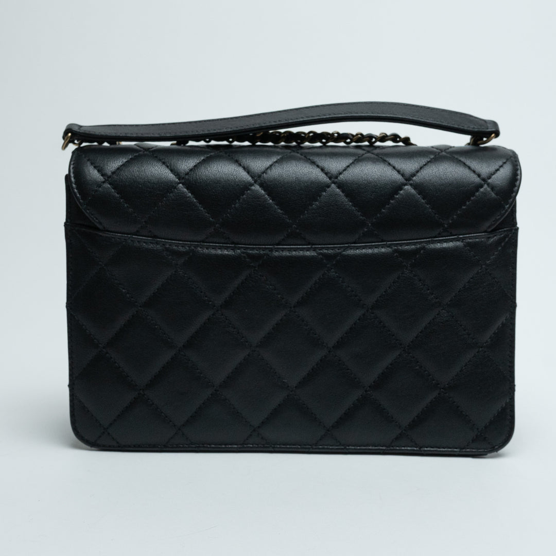 Pre-Loved Chanel™ Black Quilted Calfskin Leather Beauty Lock Flap Bag