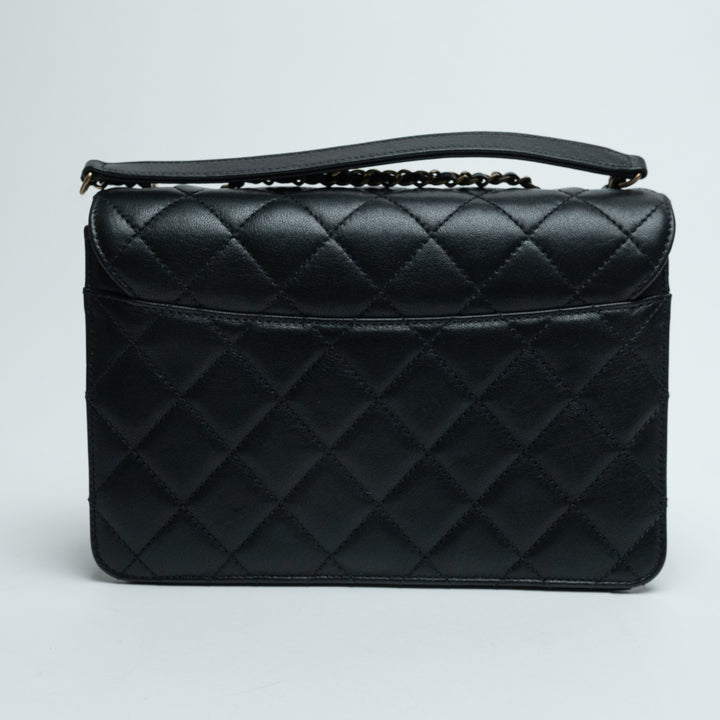 Pre-Loved Chanel™ Black Quilted Calfskin Leather Beauty Lock Flap Bag