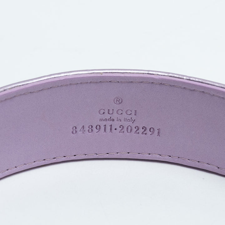 Gucci Lilac Patent Leather GG Monogram Embossed Headband