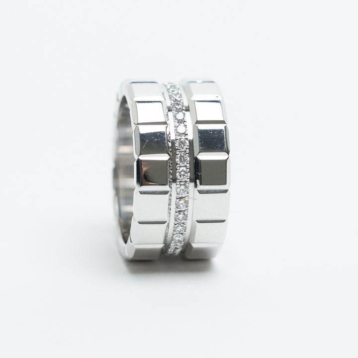 Chopard 18K White Gold Large Ice Cube Diamond Ring Size 50