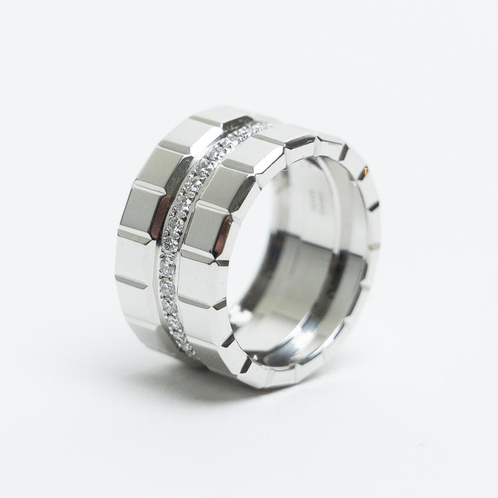 Chopard 18K White Gold Large Ice Cube Diamond Ring Size 50