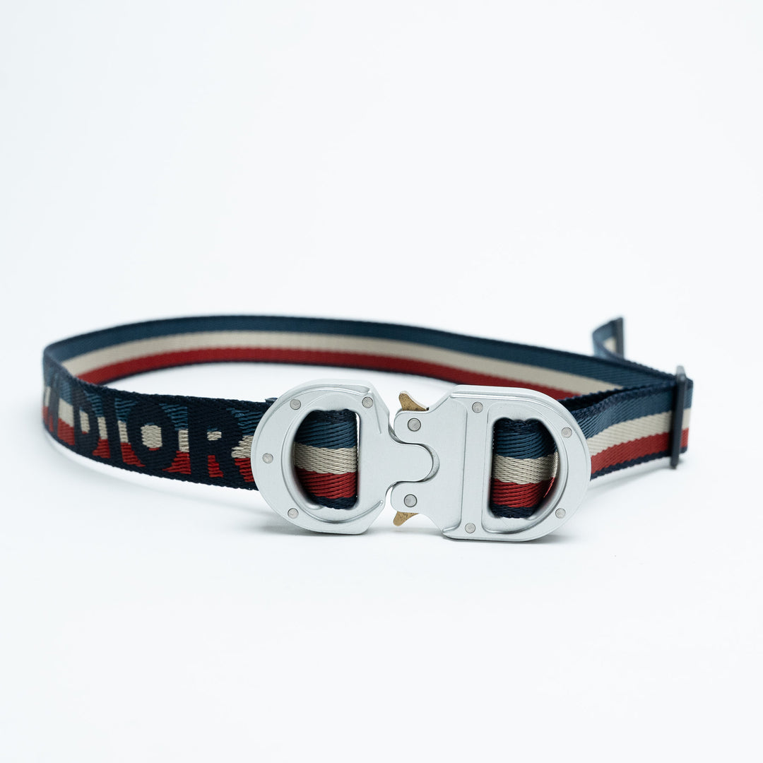 Dior Multicolour Stripe Jacquard Belt 25mm Size 90