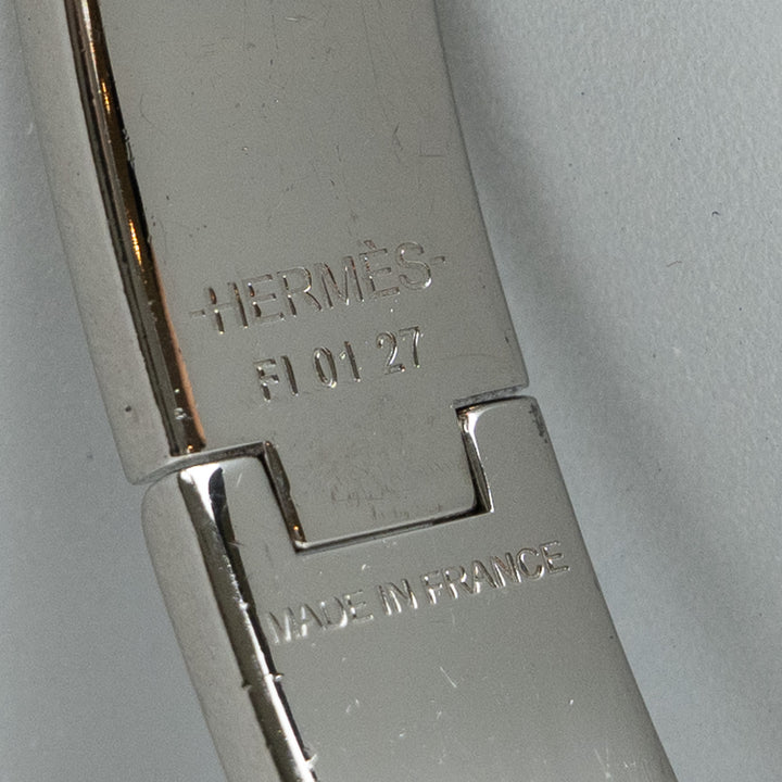 Hermes Burgundy Enamel Clic HH Bangle