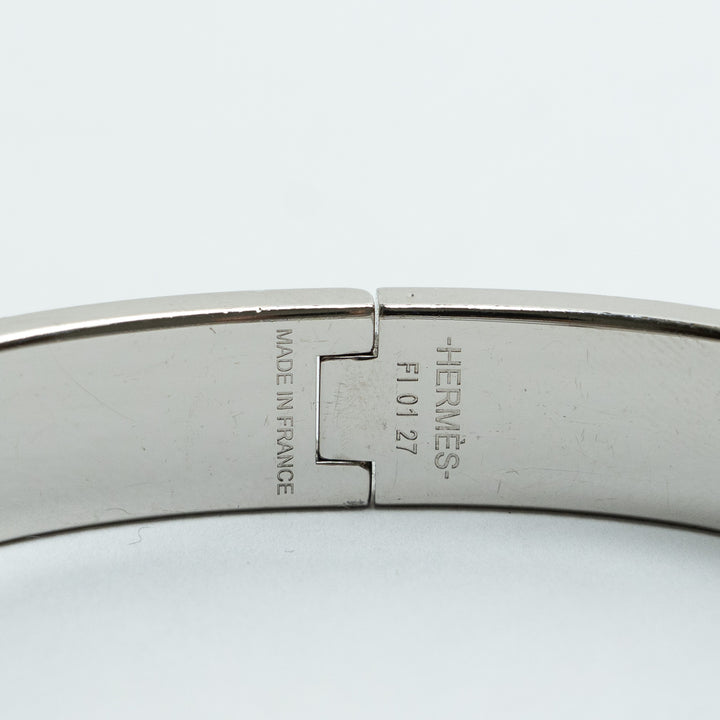 Hermes Burgundy Enamel Clic HH Bangle