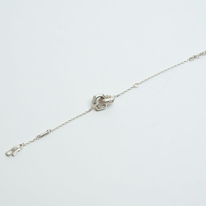 Gucci Sterling Silver Geometric Interlocking GG Zirconia Bracelet