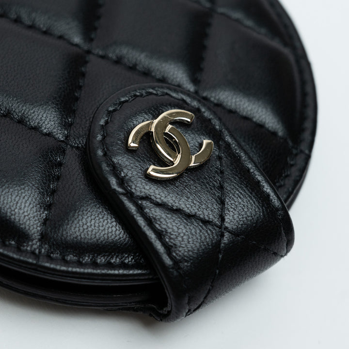 Pre-Loved Chanel ™ Black Quilted Lambskin Leather Luggage Tag