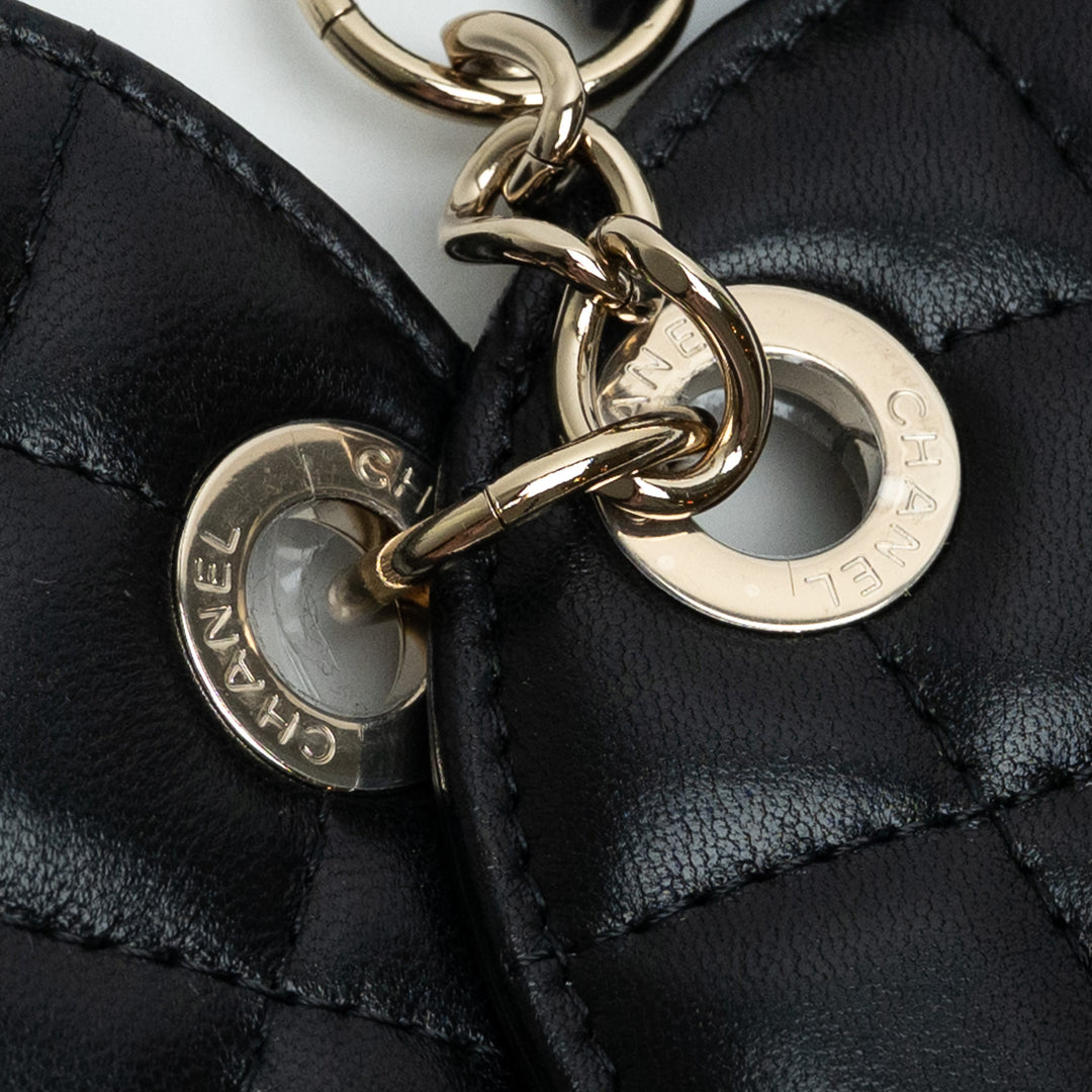 Pre-Loved Chanel ™ Black Quilted Lambskin Leather Luggage Tag