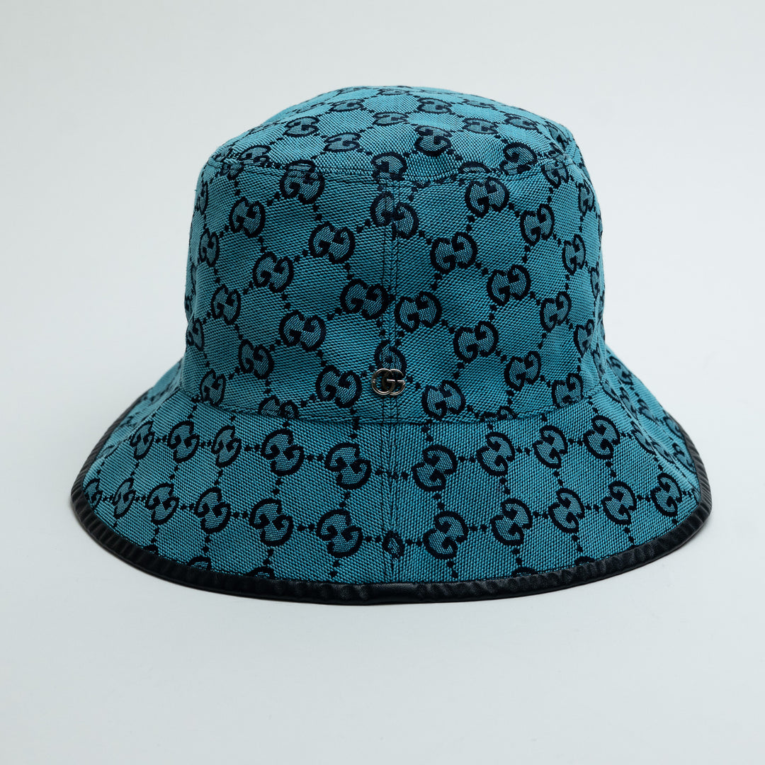 Gucci Blue GG Supreme Canvas Bucket Hat Size L
