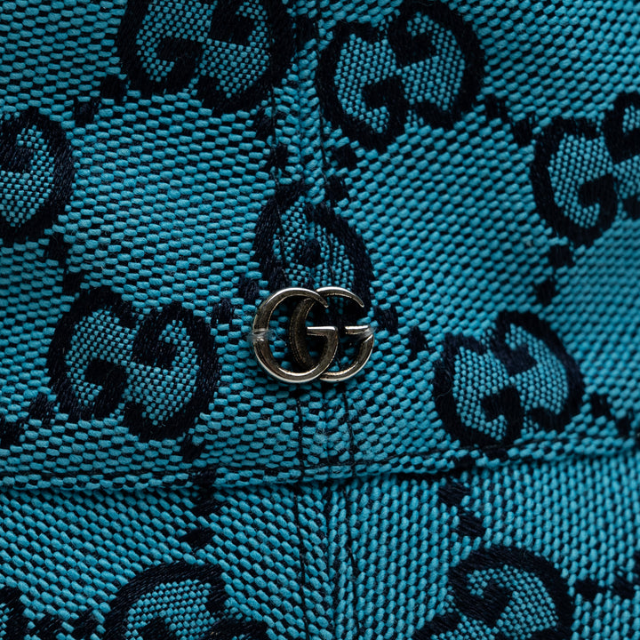 Gucci Blue GG Supreme Canvas Bucket Hat Size L