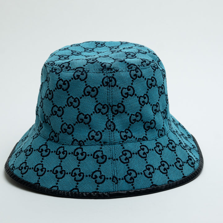Gucci Blue GG Supreme Canvas Bucket Hat Size L
