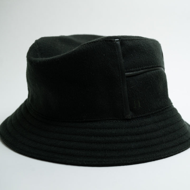 Hermes Dark Green Cashmere Raoul Bucket Hat Size 59