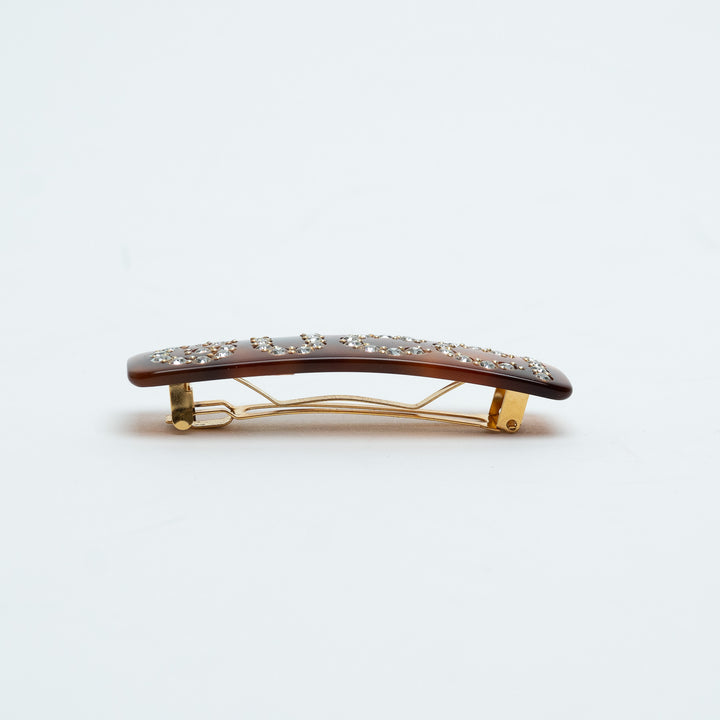 Gucci Tortoise Shell Resin Crystal Hair Clip