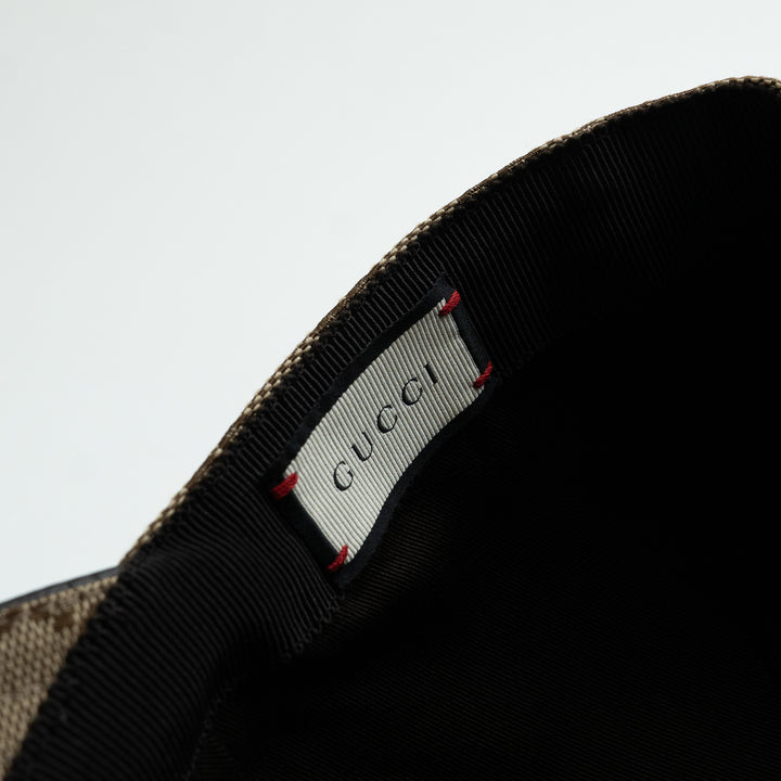 Gucci Monogram Cap with Stripe Accent Size M