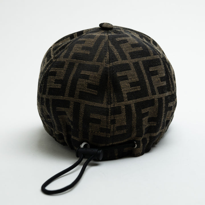 Fendi Brown Zucca Crystal & Sequin Embellished Baseball Cap